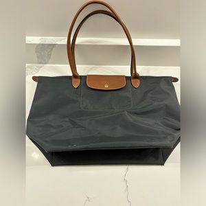New Longchamp Le Pliage Original Large Shoulder Nylon Bag Tote Gray